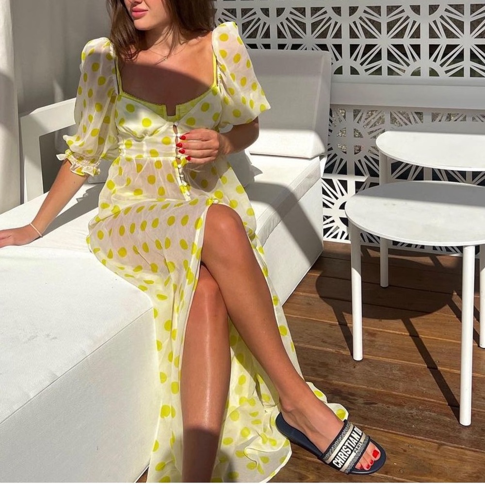 For love and lemons polka dot dress